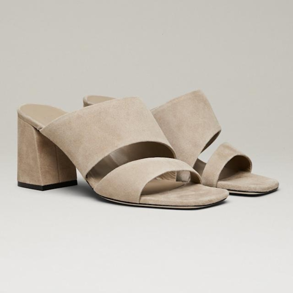M. Gemi Suede Zola 70mm Mules (like new)